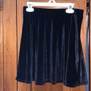 Delias black velvet skater skirt
